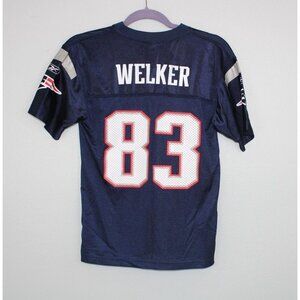 Vintage New England Patriots Rebok Jersey Youth M 10-12 #83 Welkner NFL Football